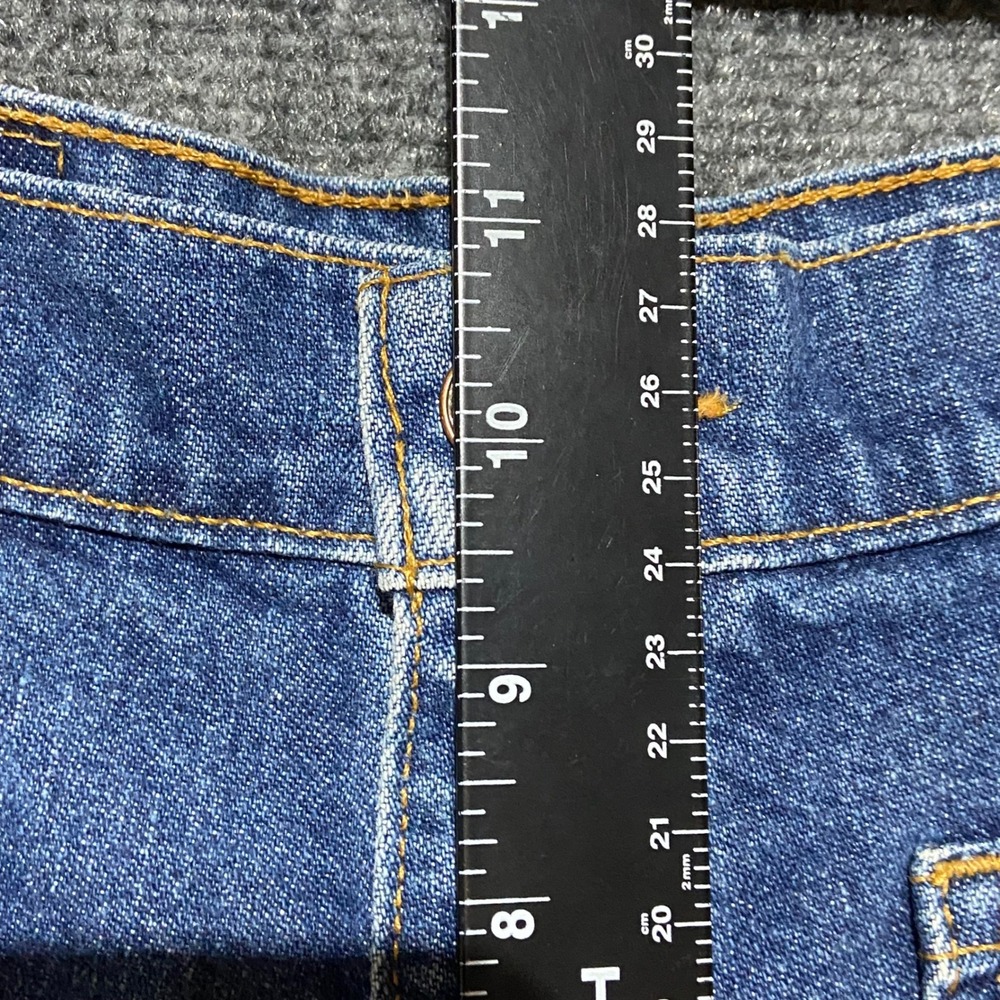 Vintage Levis 90s High Waisted Denim Shorts Sz 12 Blue Medium Wash Patch Pockets - Picture 9 of 9